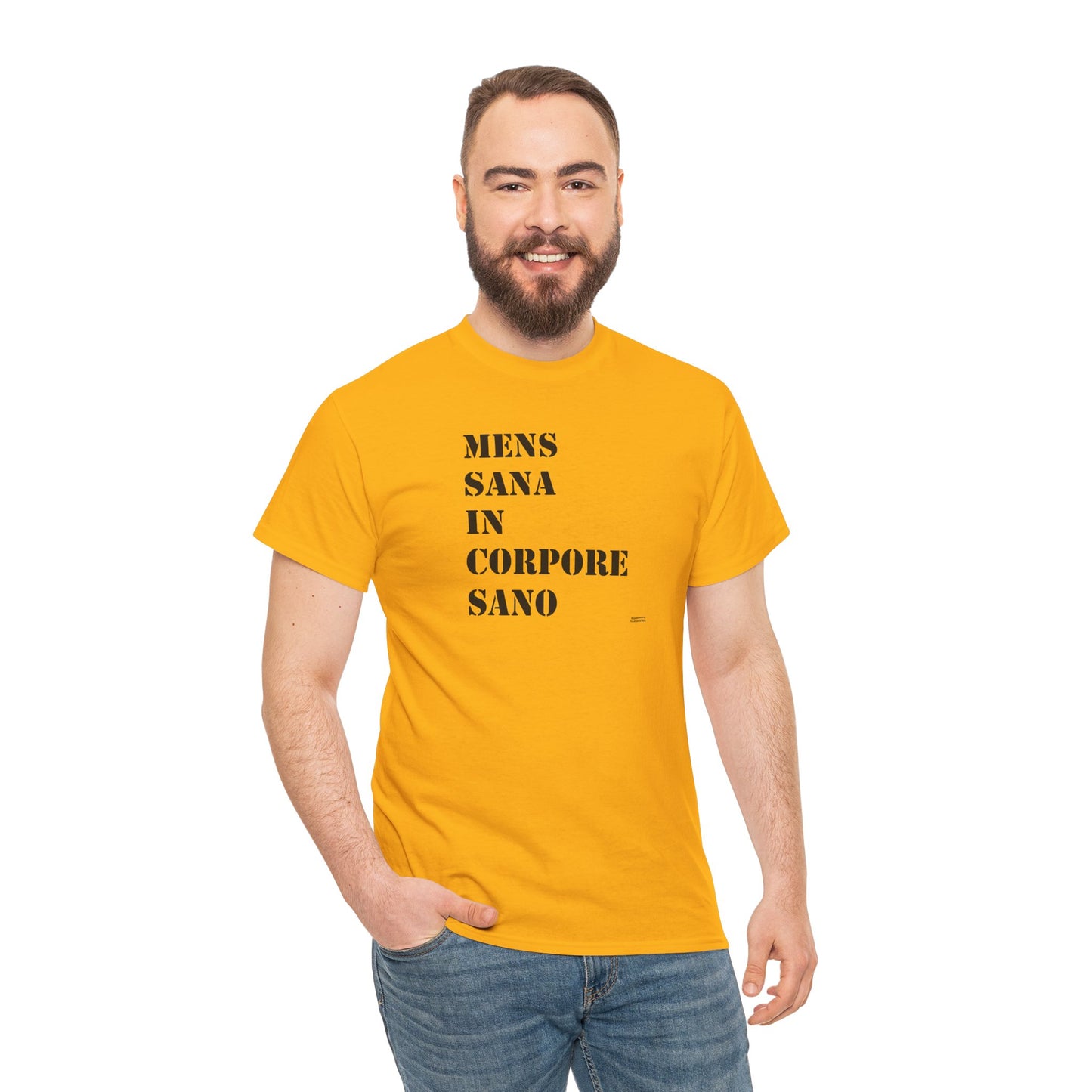 Mens Sana in Corpore Sano - Unisex Heavy Cotton Tee - Motivational Fitness Shirt - Latin Quote