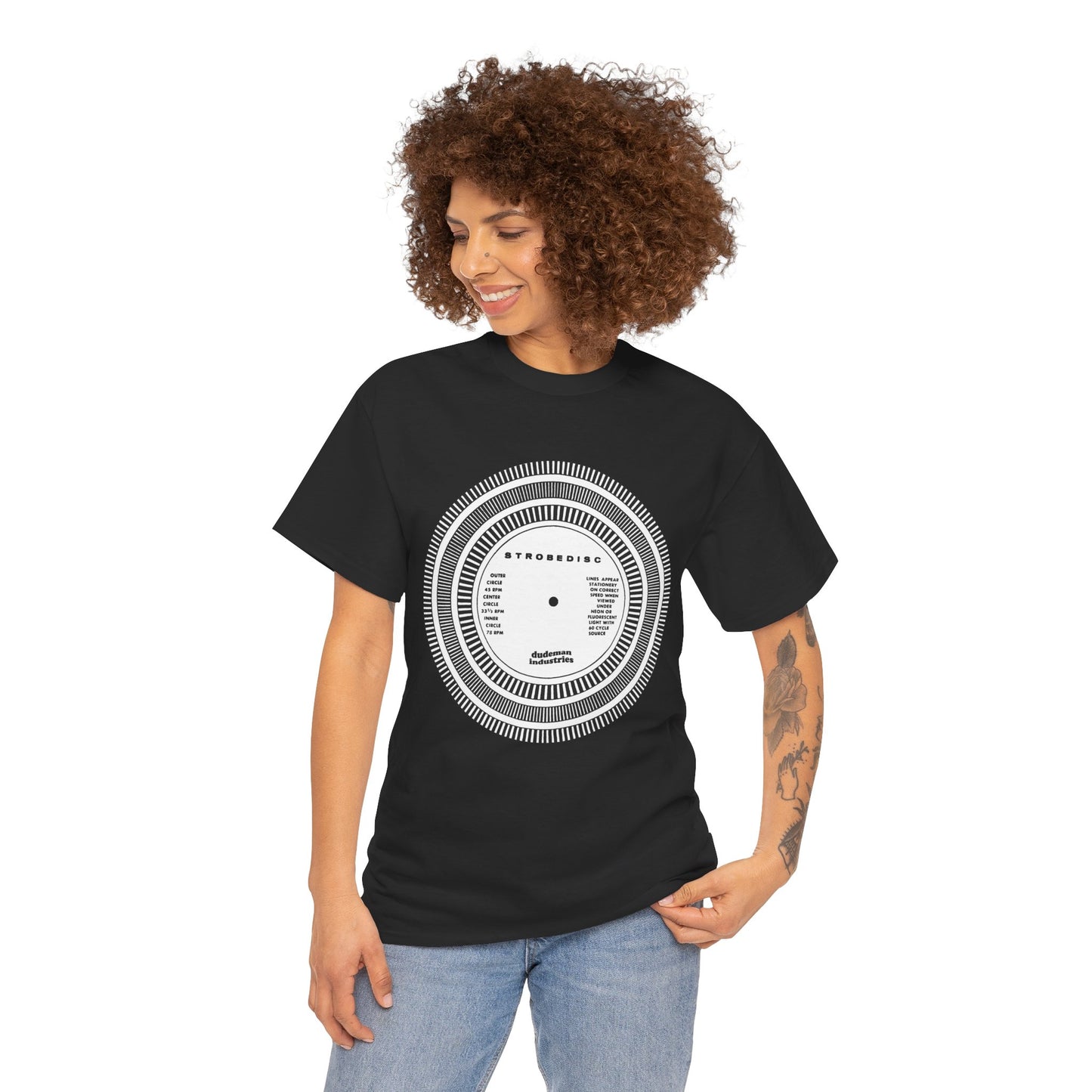 STROBEDISC Vintage Vinyl Unisex Heavy Cotton Tee - Retro Music Lover DJ Shirt