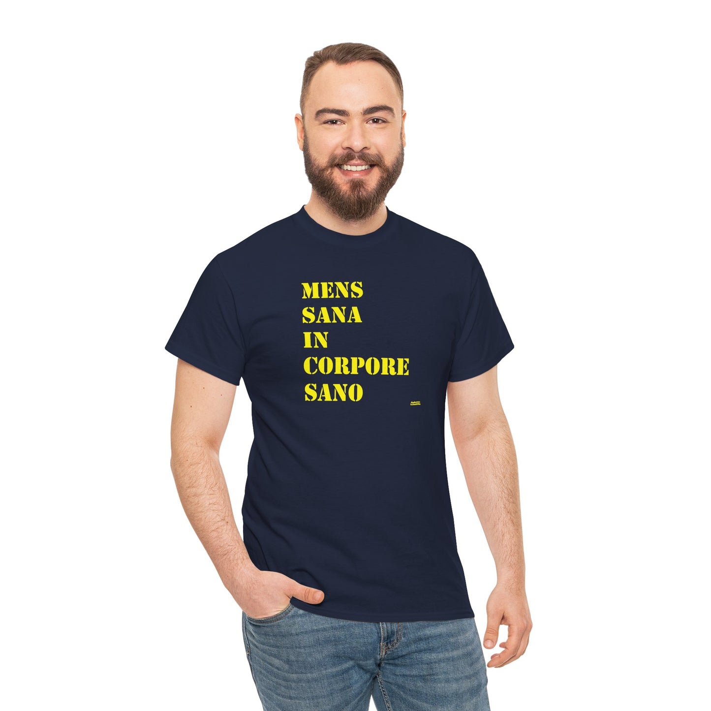 Mens Sana in Corpore Sano - Unisex Heavy Cotton Tee - Motivational Fitness Shirt - Latin Quote