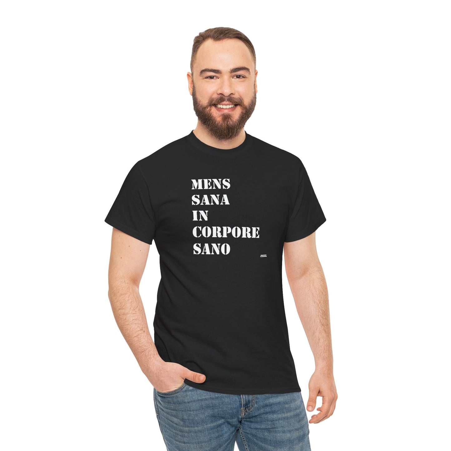 Mens Sana in Corpore Sano - Unisex Heavy Cotton Tee - Motivational Fitness Shirt - Latin Quote