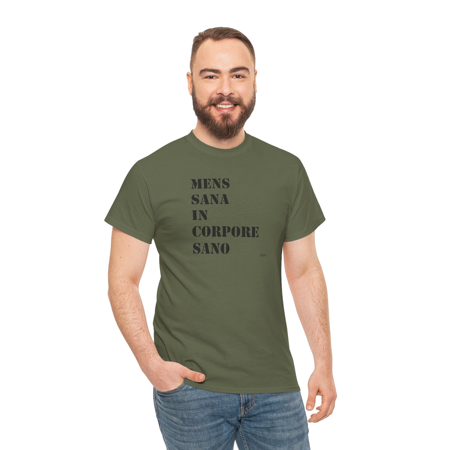 Mens Sana in Corpore Sano - Unisex Heavy Cotton Tee - Motivational Fitness Shirt - Latin Quote