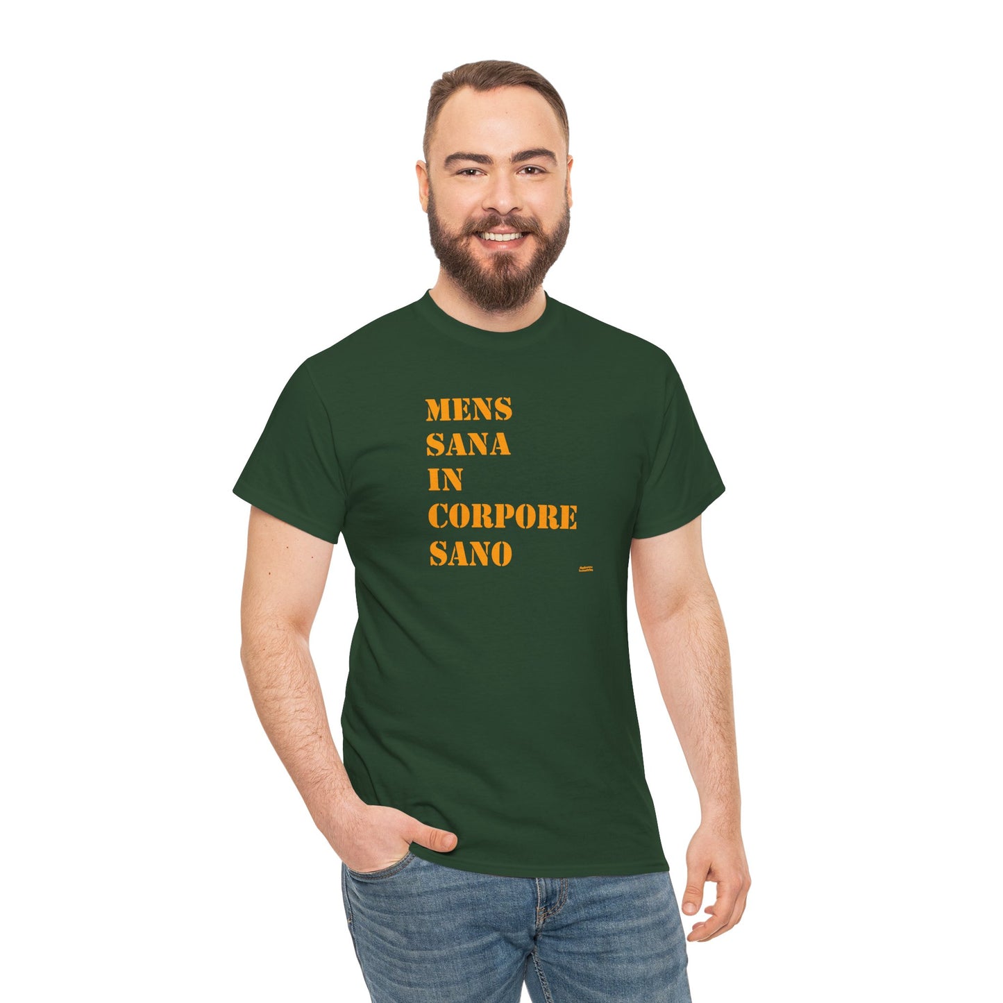 Mens Sana in Corpore Sano - Unisex Heavy Cotton Tee - Motivational Fitness Shirt - Latin Quote