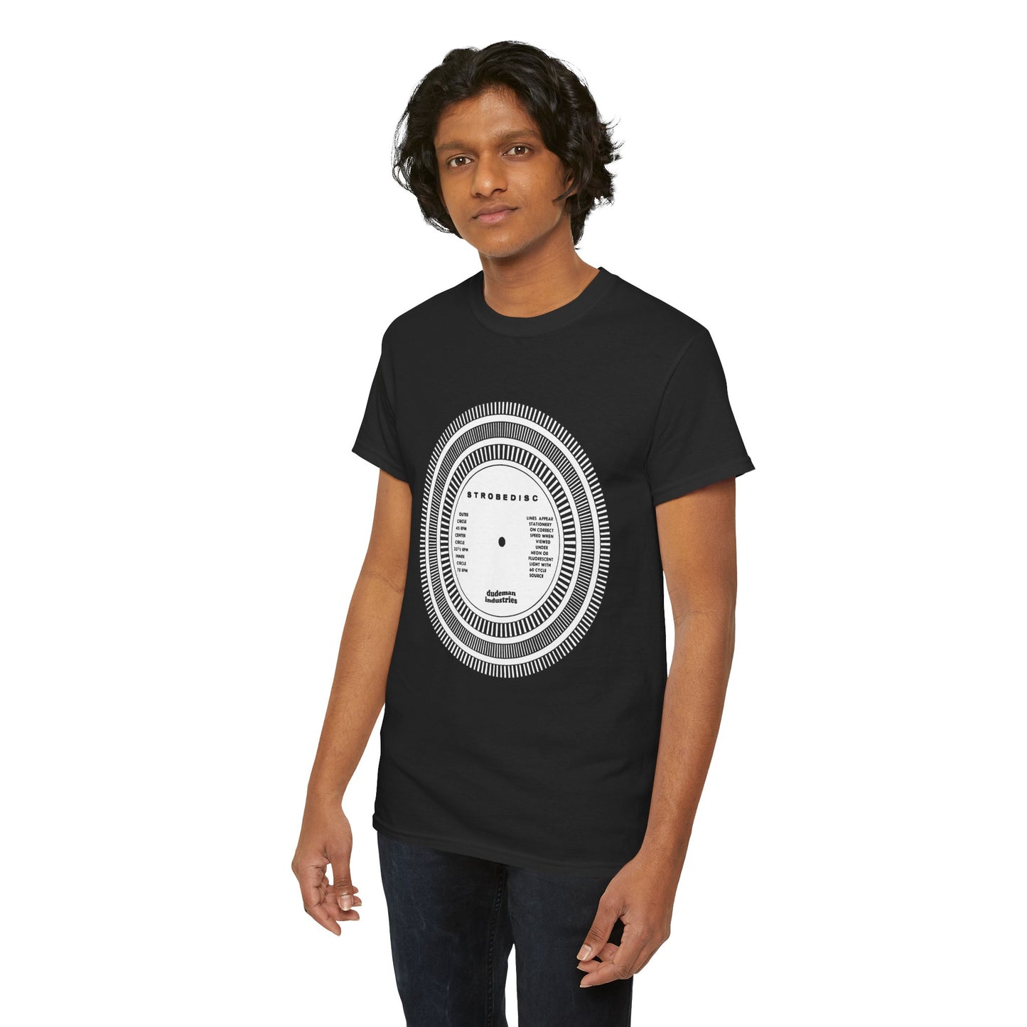 STROBEDISC Vintage Vinyl Unisex Heavy Cotton Tee - Retro Music Lover DJ Shirt