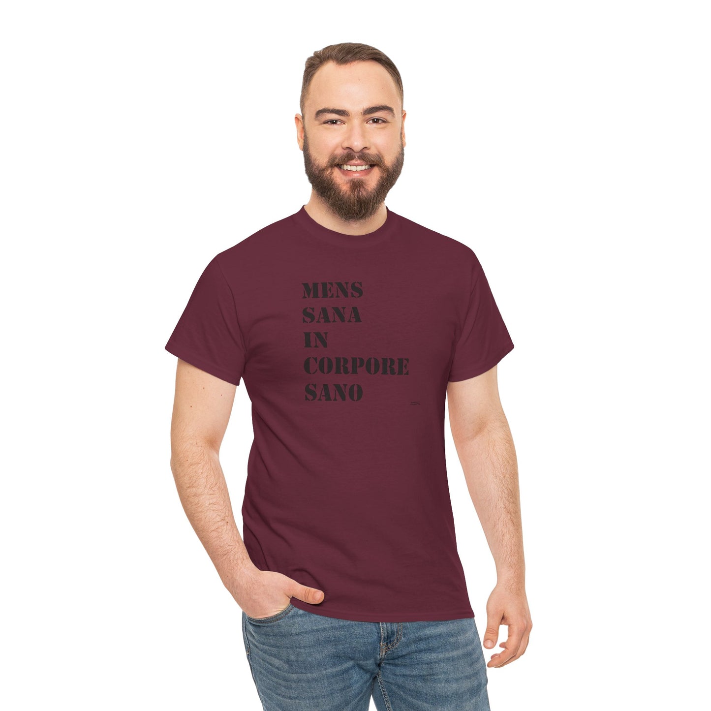Mens Sana in Corpore Sano - Unisex Heavy Cotton Tee - Motivational Fitness Shirt - Latin Quote