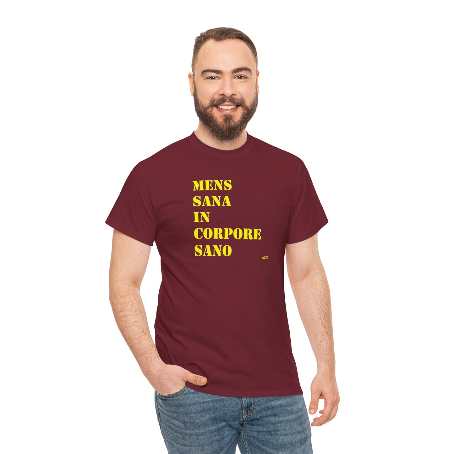 Mens Sana in Corpore Sano - Unisex Heavy Cotton Tee - Motivational Fitness Shirt - Latin Quote