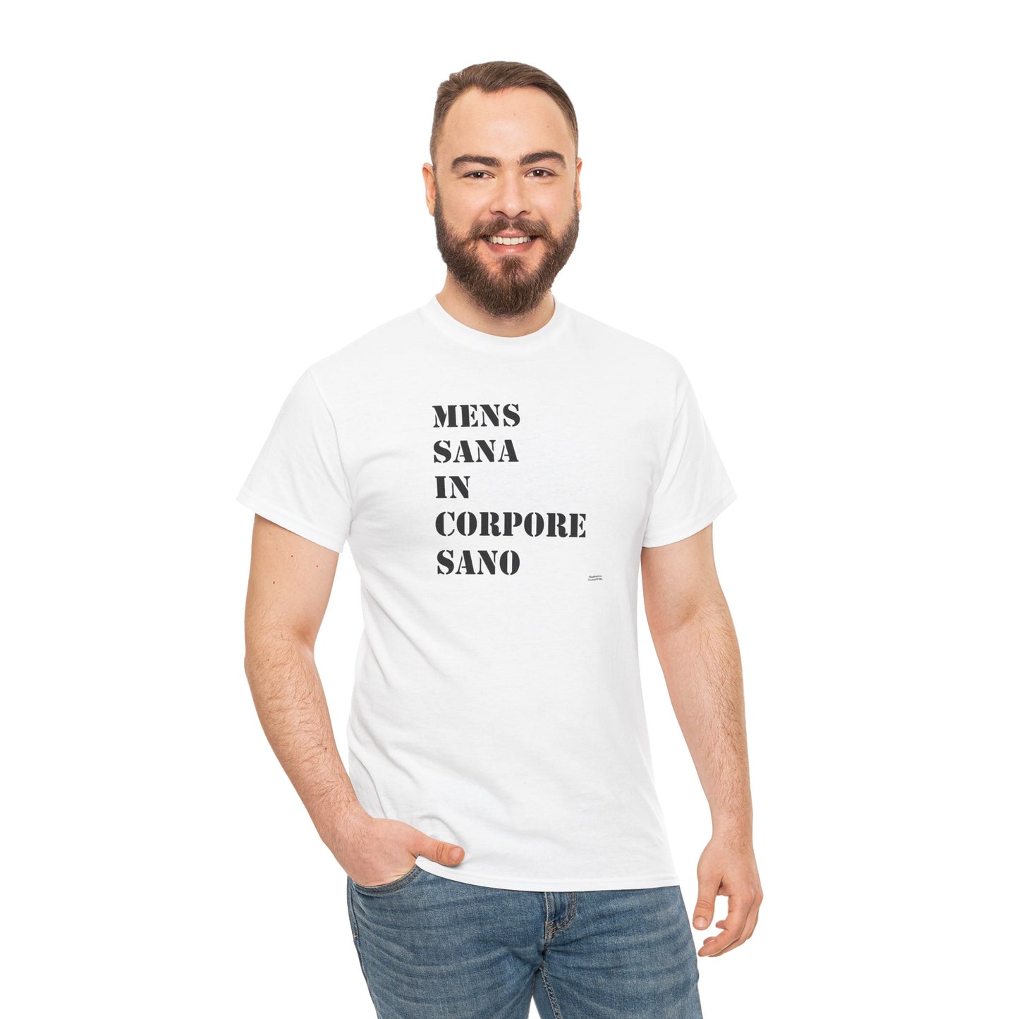 Mens Sana in Corpore Sano - Unisex Heavy Cotton Tee - Motivational Fitness Shirt - Latin Quote